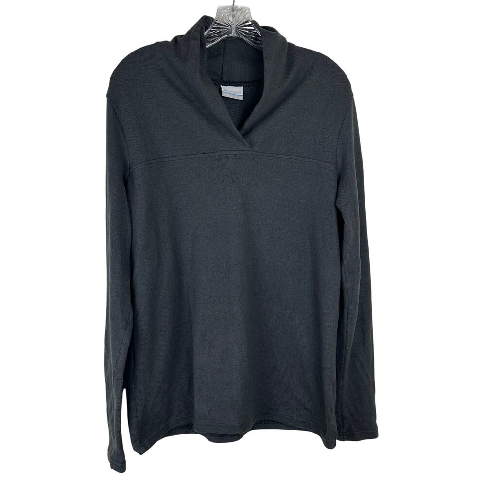 Columbia Womens High Neck Grey Top Size Medium Pullover Soft Mid Layer - Picture 2 of 7